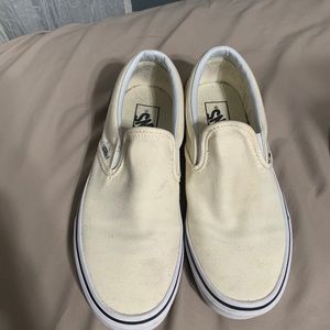 Beige slip on vans old school